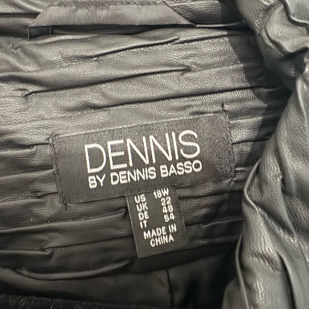 Dennis Basso Textured Black Faux Leather Jacket - Picture 4 of 4